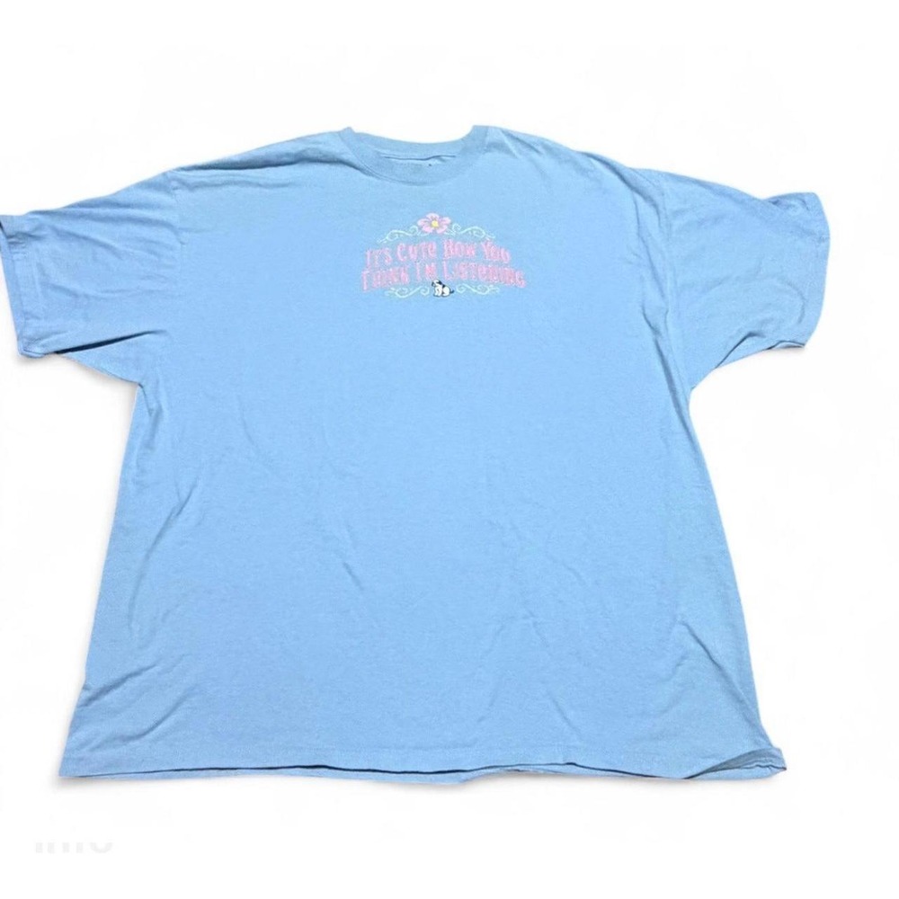 VTG Big Dogs XXL T Shirt It's Cute How You Think I'm Listening Blue Graphic Tee